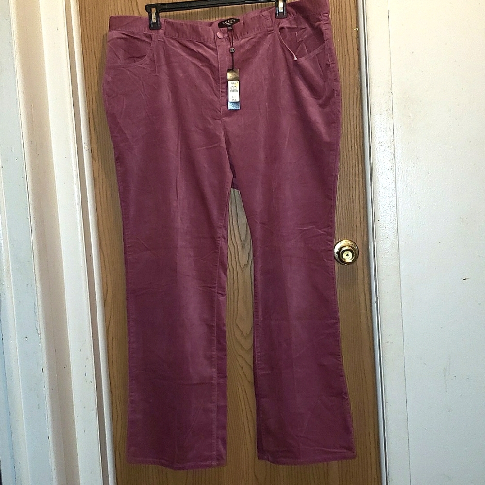 NWT Talbots 24W Mauve Velveteen Pants